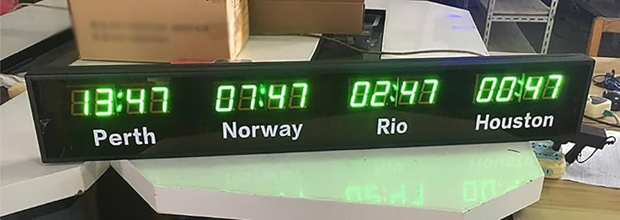 Amazon.co.jp: 世界タイムゾーン時計、4都市の世界時間時計、3段階の